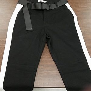 Fashion Nova Black pants white stripe